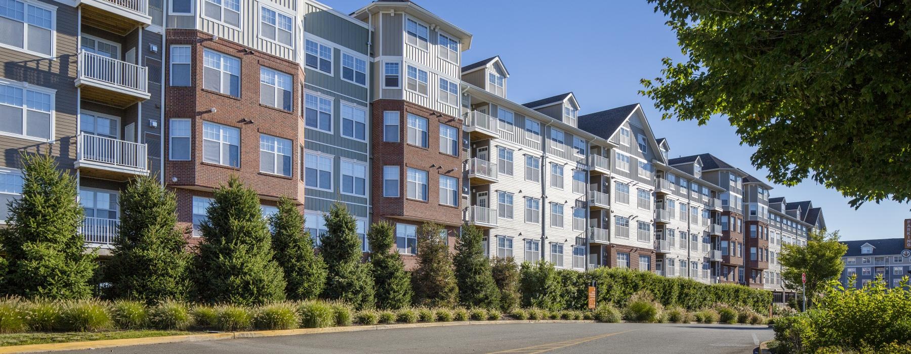 a row of multi-story buildings