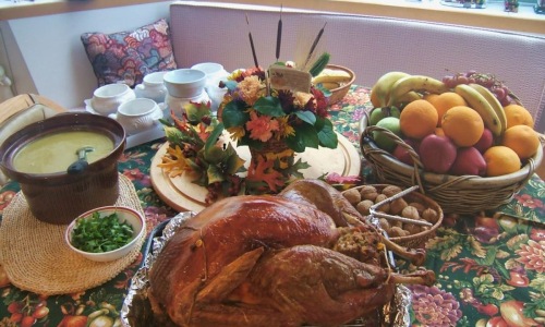 Hackensack NJ Apartments | Holiday meal with turkey and fruit