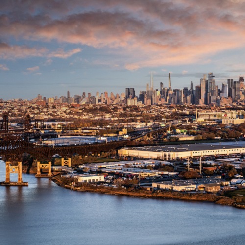 Pulaski Skyway above Hackensack river in New Jersey