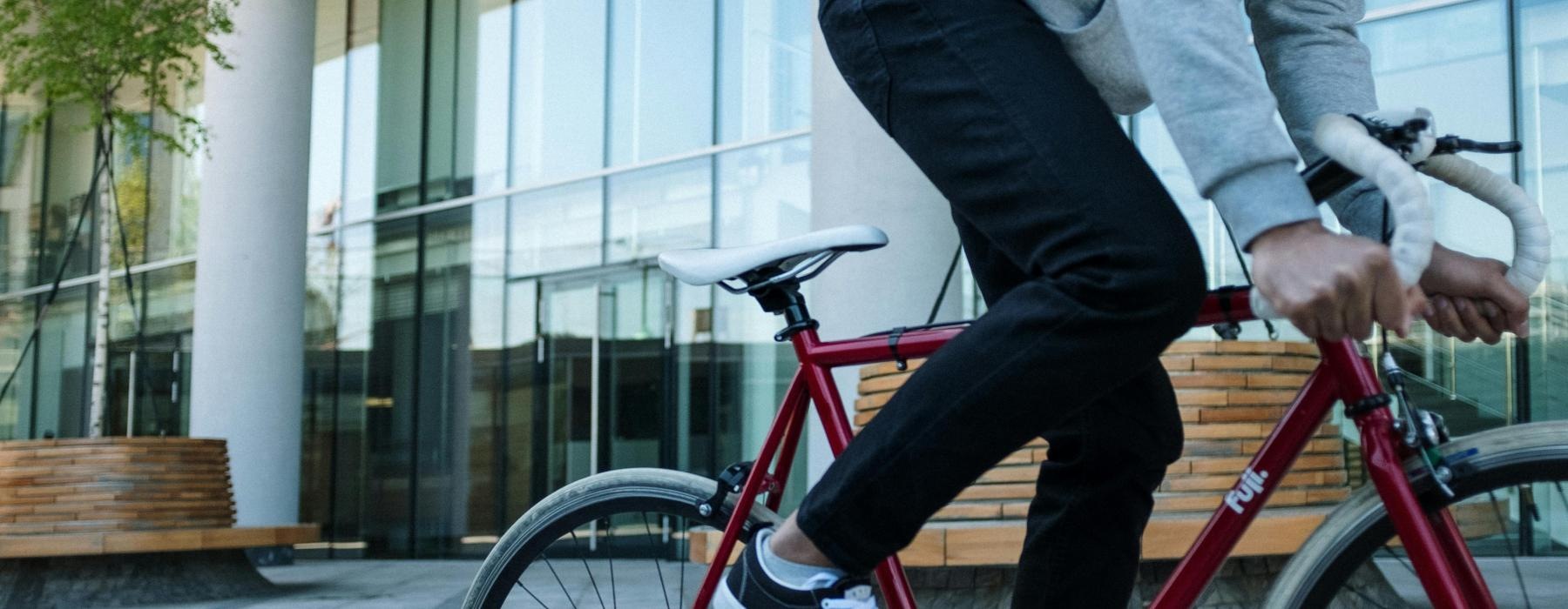 a person riding a bicycle