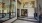 a room with glass doors