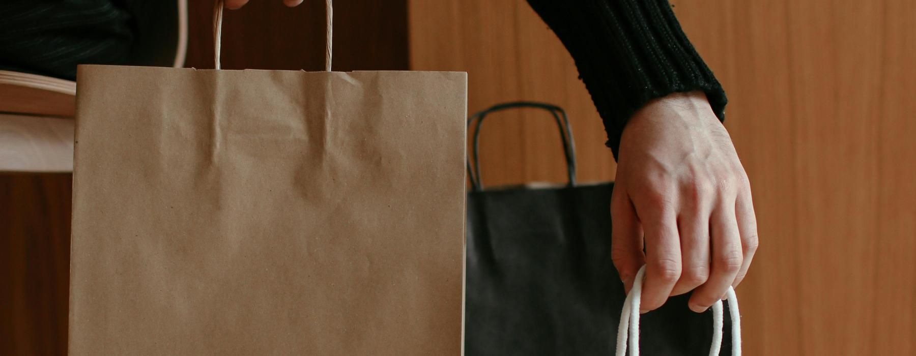 a person holding a bag